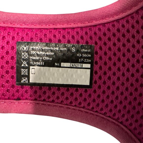 Dog TRUE LOVE Adjustable Reflective No-Pull Dog Harness Fuchsia Small - Picture 3 of 5